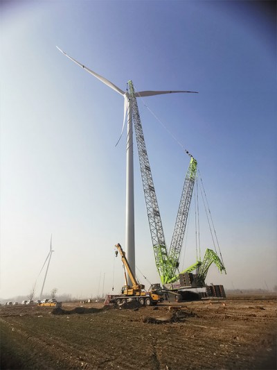 中聯(lián)QUY800-1國華樂陵140米風(fēng)機吊裝