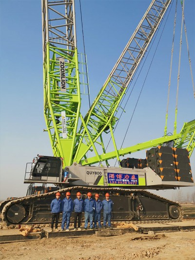 中聯(lián)QUY800順利完成龍源吉林白城風(fēng)機吊裝